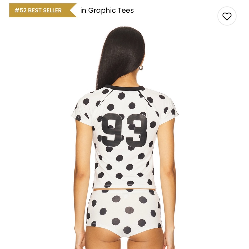 Jaded London Black and White Polka Dot Tee - Picture 2 of 2